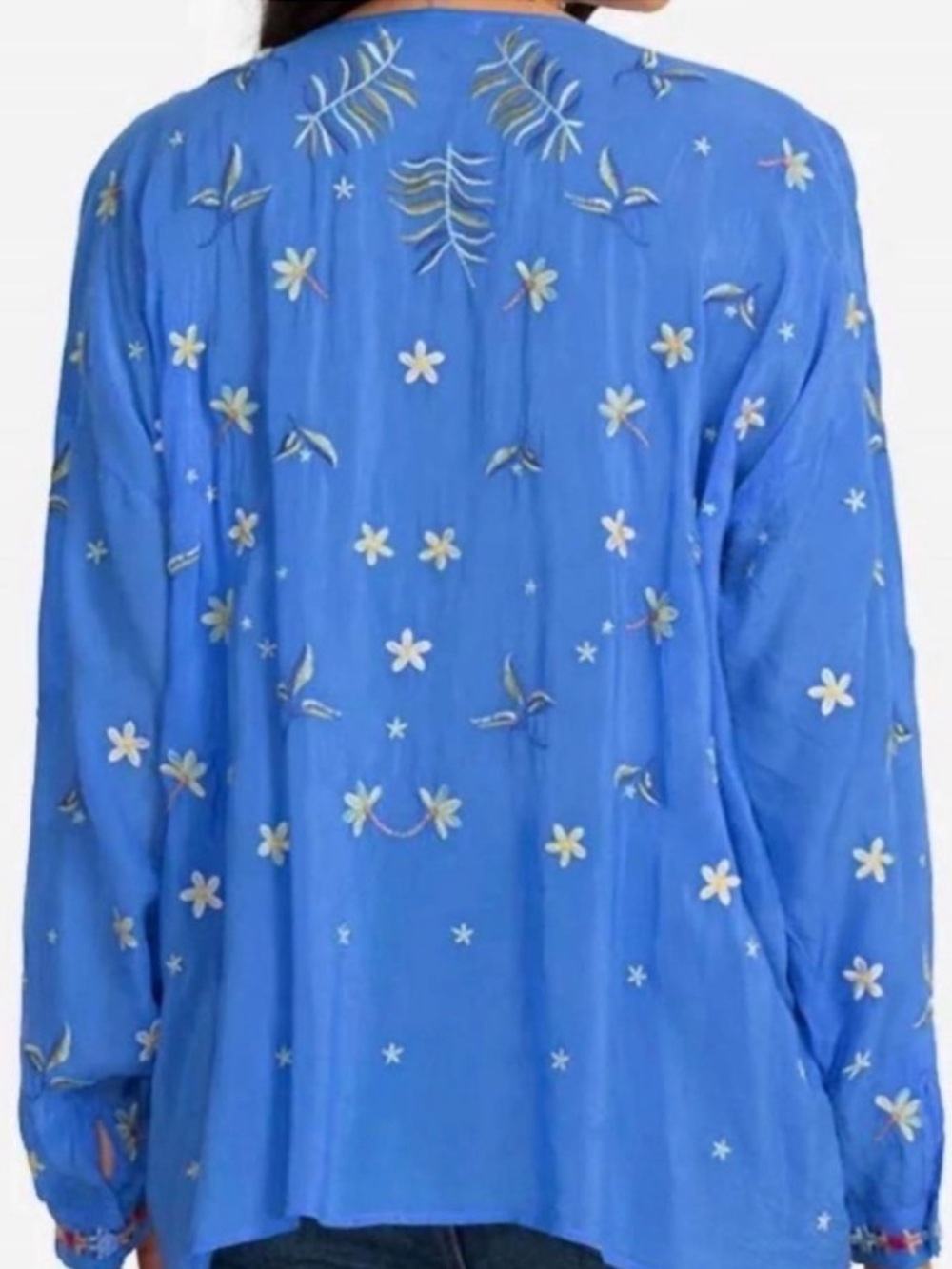Johnny Was garden party extremely heavily embroidered peasant blouse NWT - Picture 2 of 10